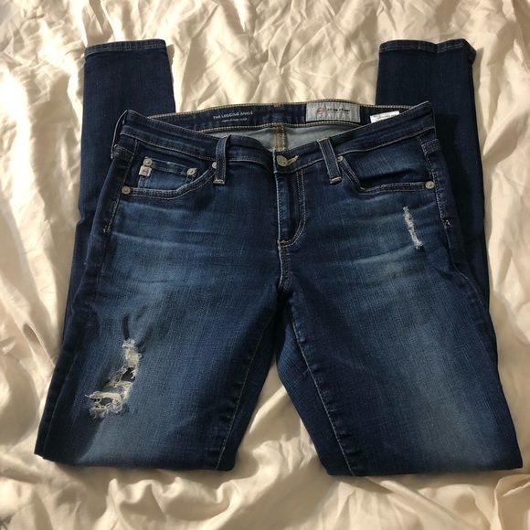 AG-ED Denim distressed skinny ankle blue Jeans size 27​ - Picture 1 of 6